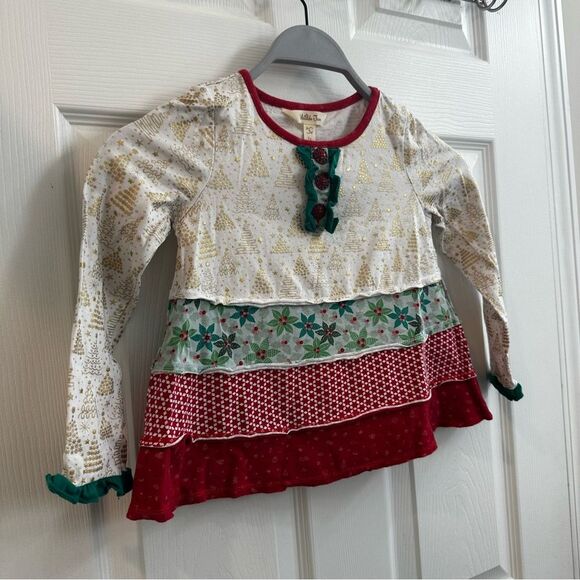 Matilda Jane Choose Your Own Path Yuletide Memories Tunic Top - Size 6 - EUC - Picture 3 of 9